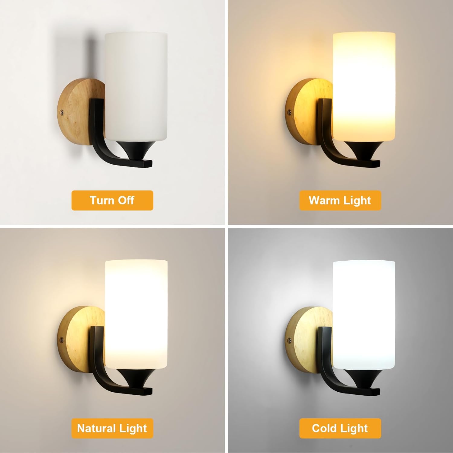 Wall Light - Wood Glass Frame