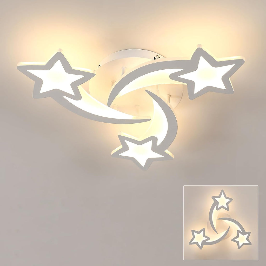 Ceiling Light - White Acrylic Frame, Warm Light