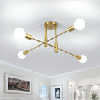 Ceiling Light - Gold Metal Frame