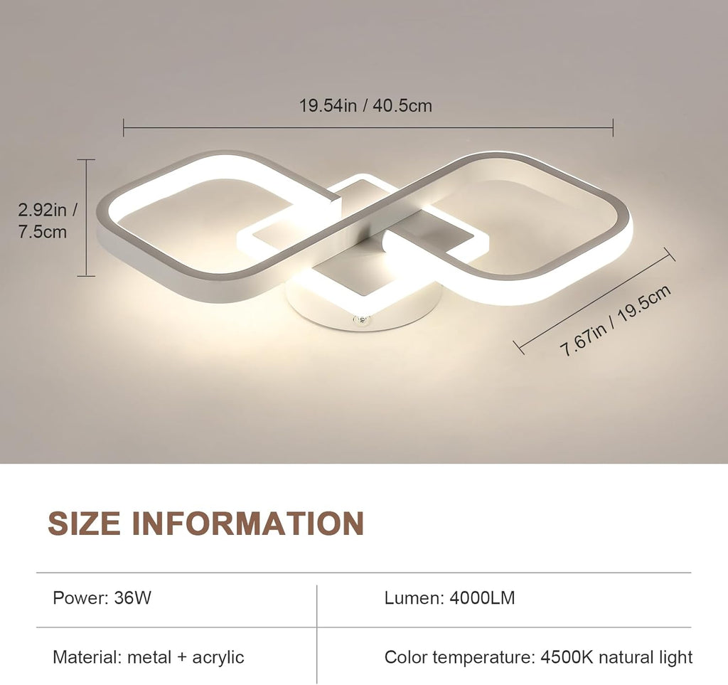 Ceiling Light - White Acrylic Frame, Natural Light