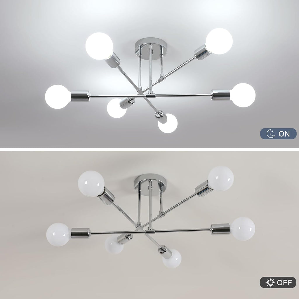 Ceiling Light - Chrome Metal Frame
