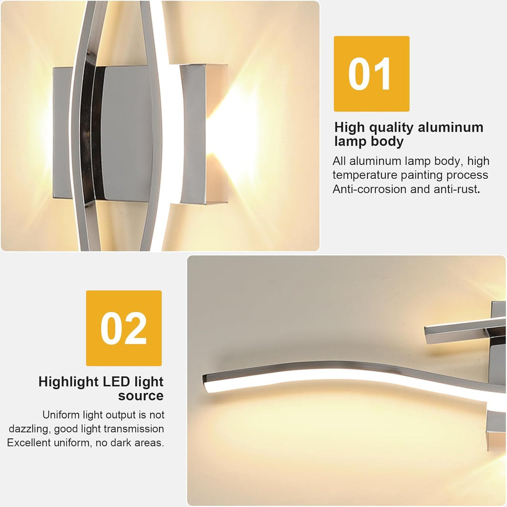Wall Light - White Aluminium Frame, Warm Light