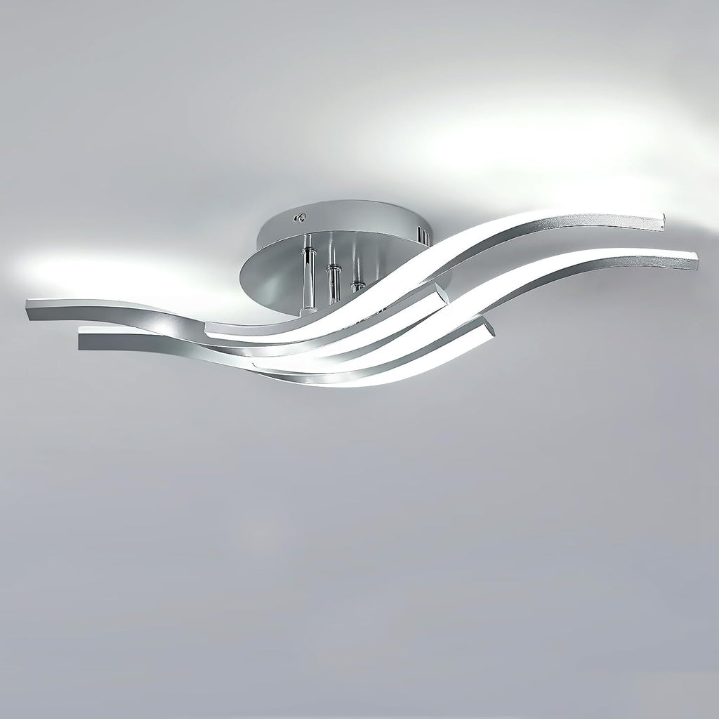 Ceiling Light - Silver Aluminium Frame, White Light