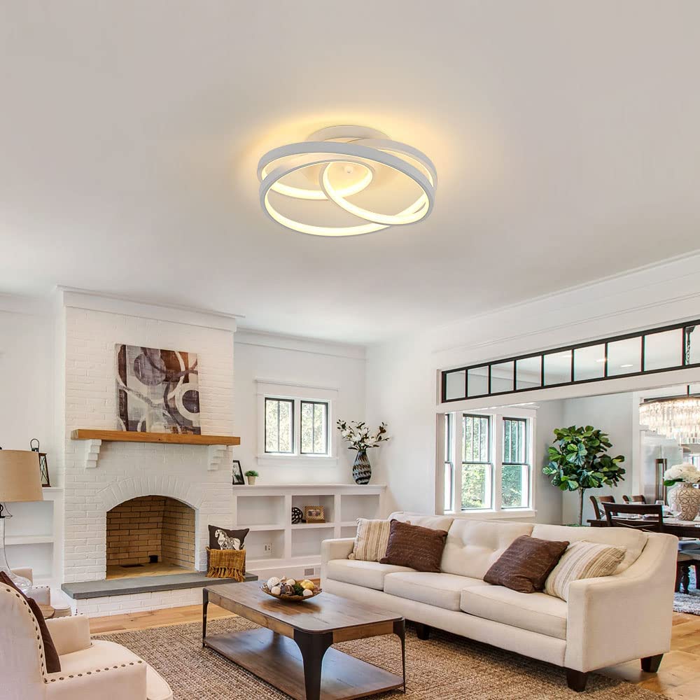 Ceiling Light - White Aluminium Frame, Warm Light
