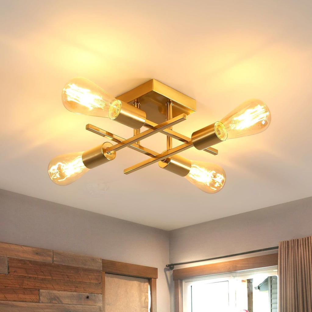 Ceiling Light - Gold Metal Frame