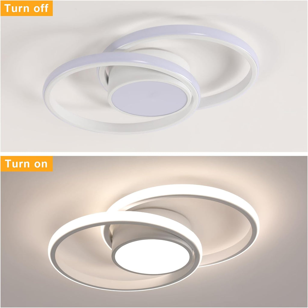 Ceiling Light - White Metal Frame, Natural Light
