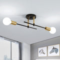 Ceiling Light - Black & Gold Metal Frame