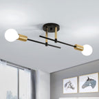 Ceiling Light - Black & Gold Metal Frame