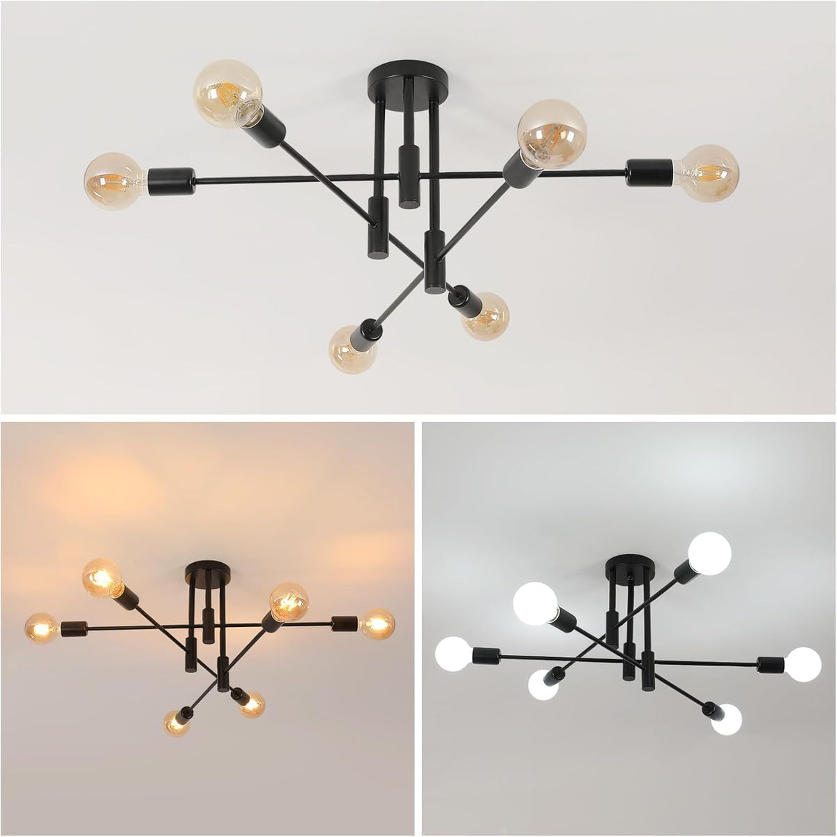 Ceiling Light - Black Metal Frame
