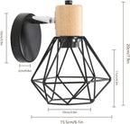 Wall Light - Black Metal Frame