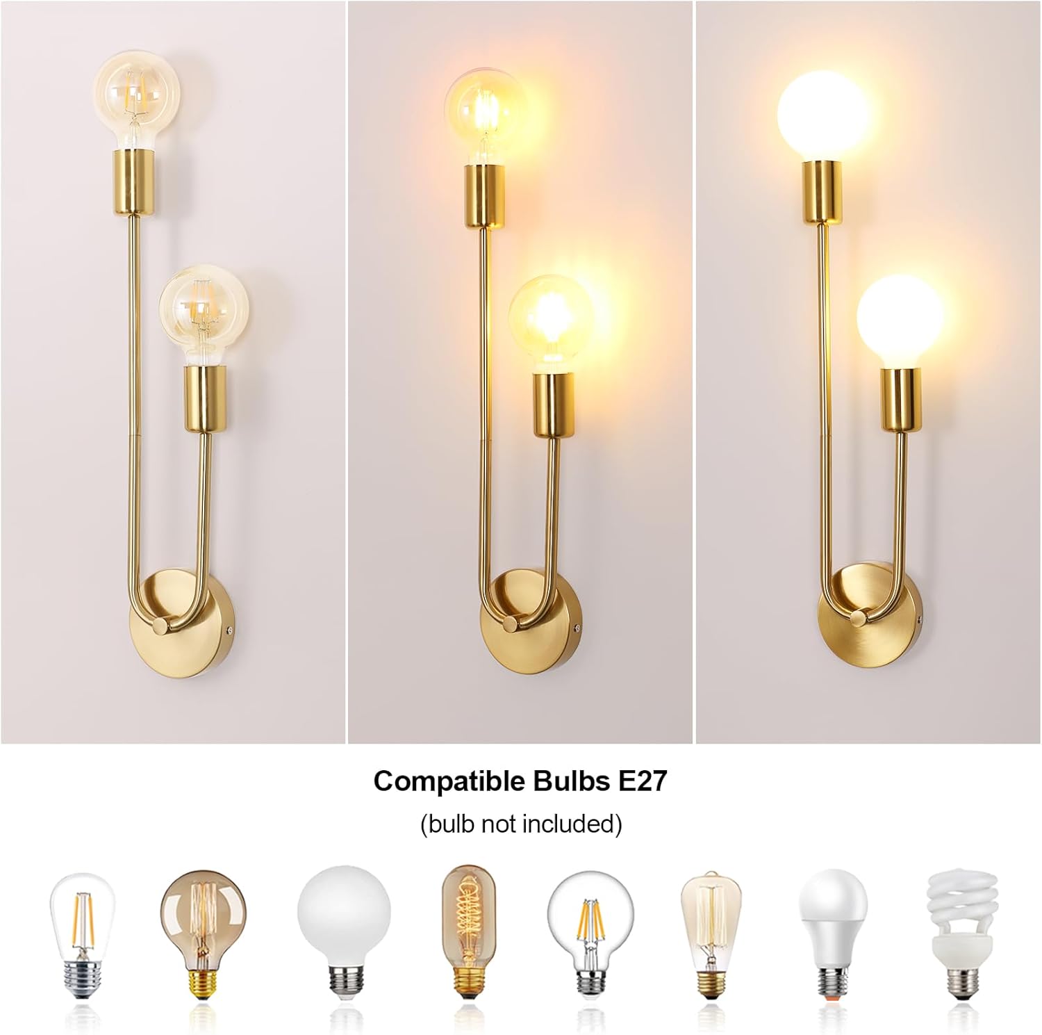 Wall Light - Gold Metal Frame