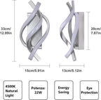Wall Light - Silver Aluminium Frame, Natural Light