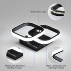Ceiling Light - Black Aluminium Frame, White Light
