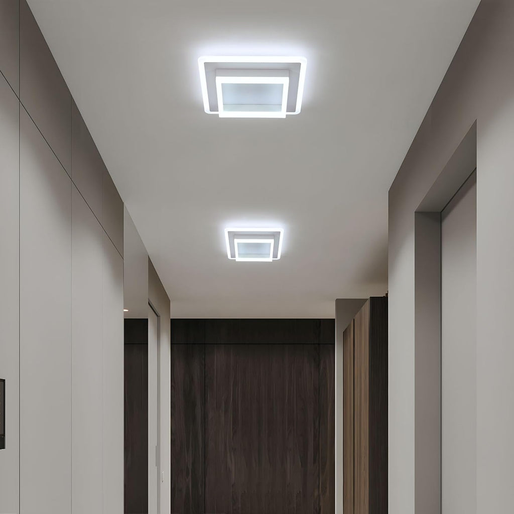 Ceiling Light - White Acrylic Frame, White Light