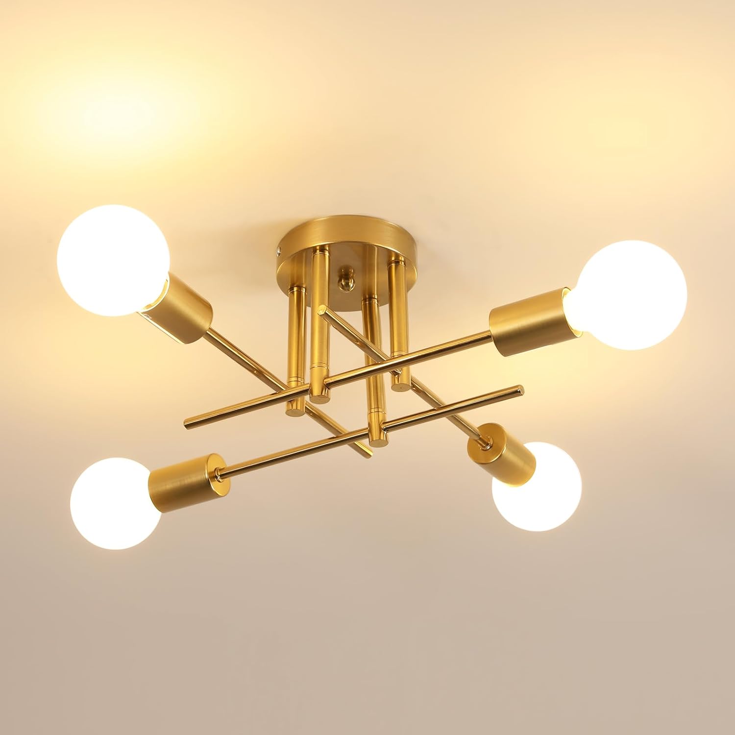 Ceiling Light - Gold Metal Frame