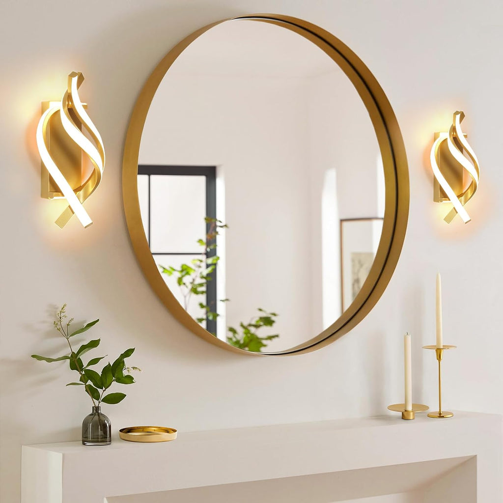 Wall Light - Gold Aluminium Frame, Warm Light