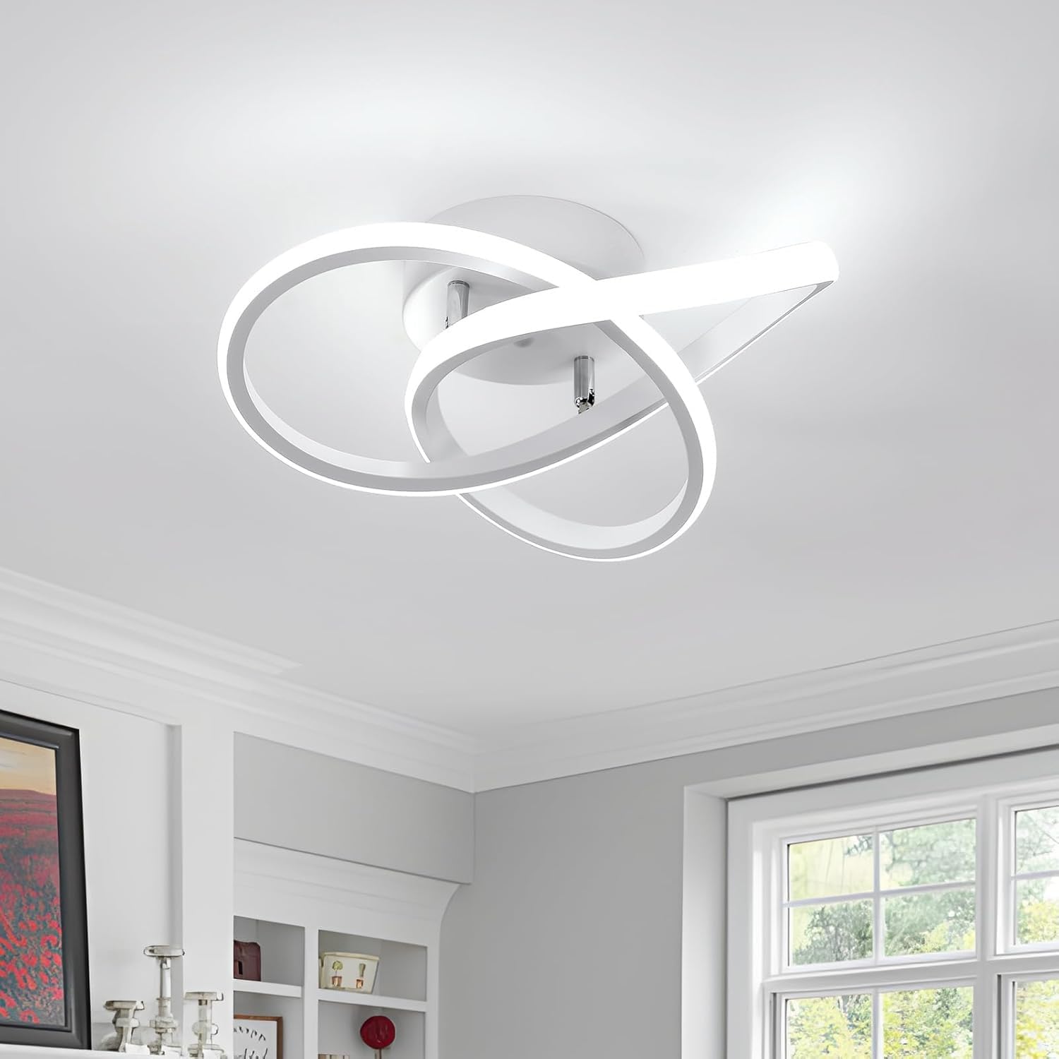 Ceiling Light - White Aluminium Frame, White Light