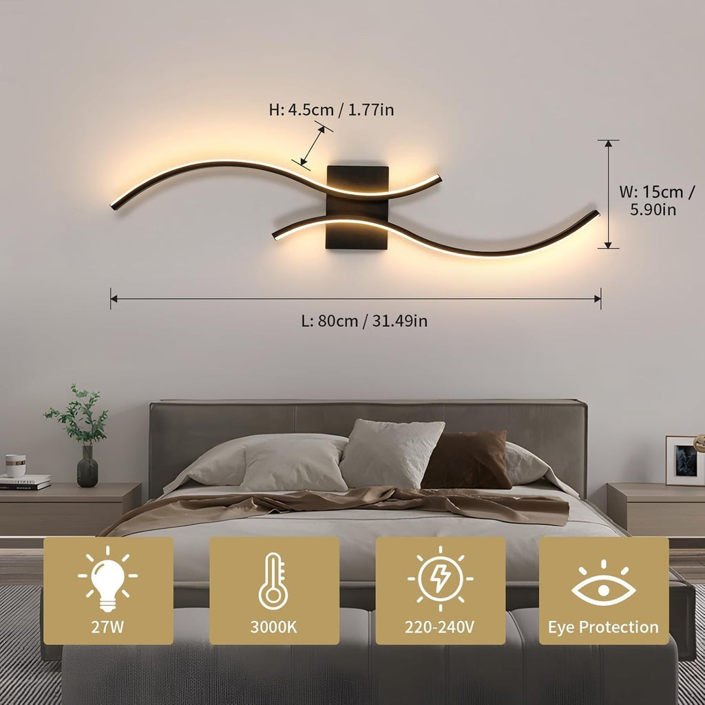 Wall Light - Black Aluminium Frame, Warm Light