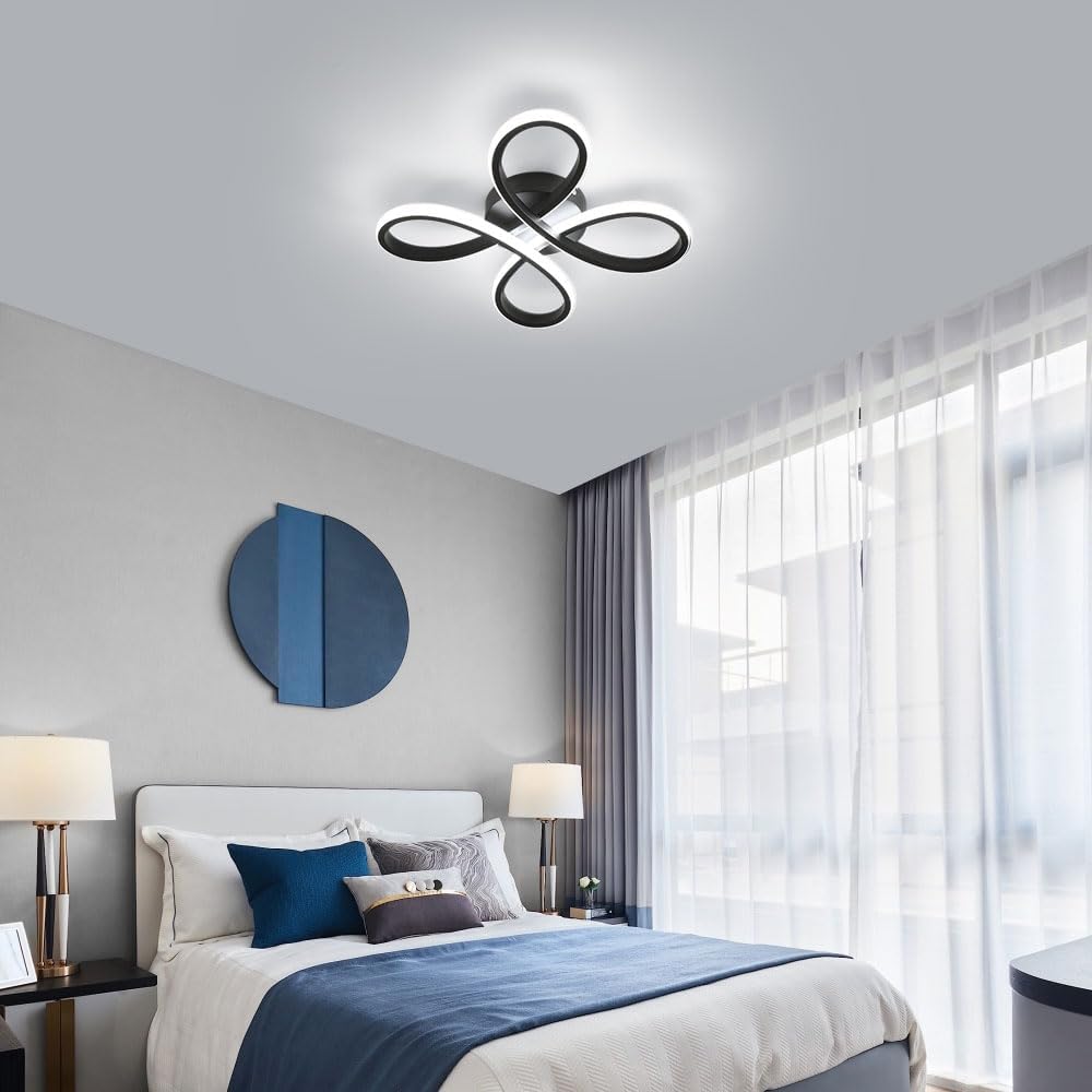 Ceiling Light - Black Aluminium Frame, White Light