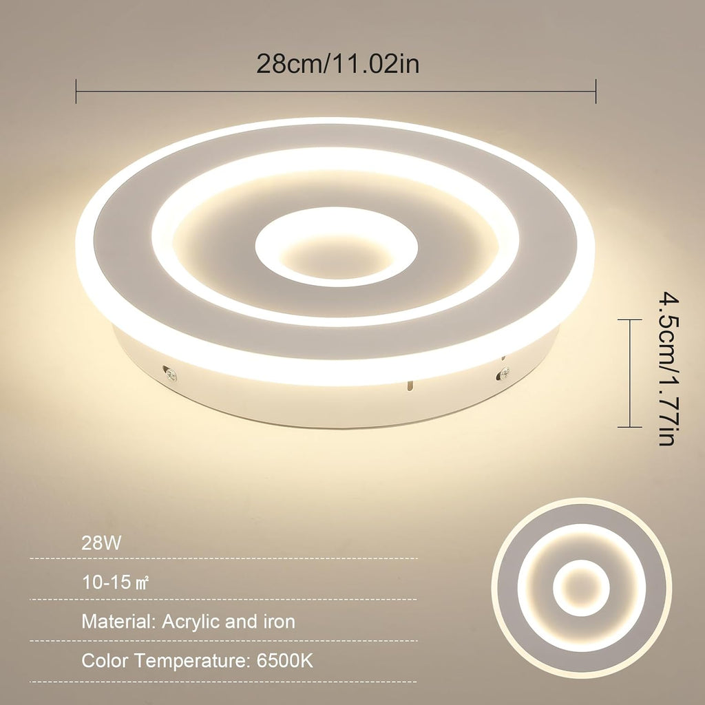 Ceiling Light - White Acrylic Frame, Natural Light