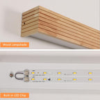 Wandleuchte - Rahmen aus Holz und Kunststoff, warmweißes Licht