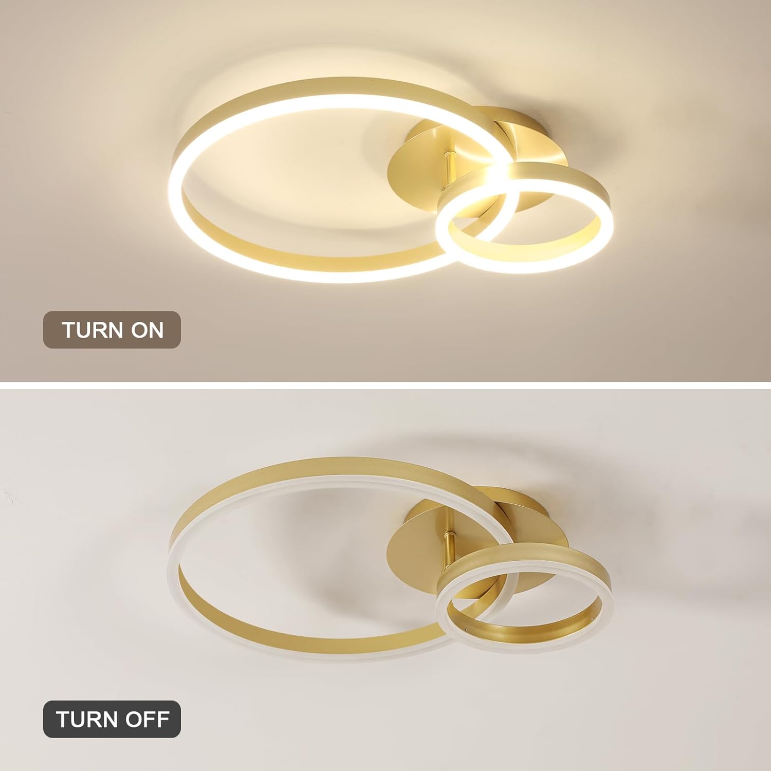 Ceiling Light - Gold Acrylic Frame, Natural Light