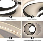 Ceiling Light - Black & White Metal Frame, Natural Light