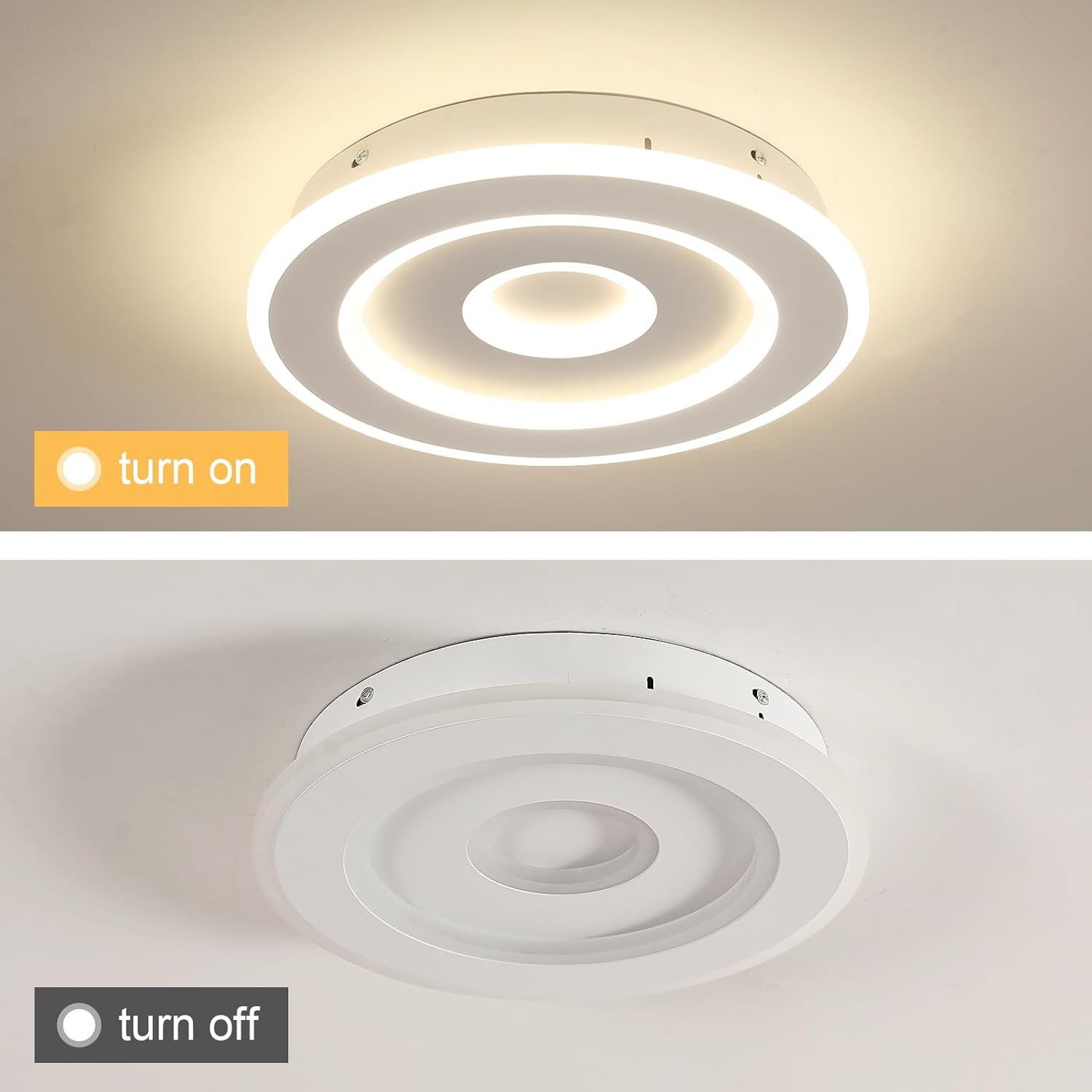 Ceiling Light - White Acrylic Frame, Natural Light