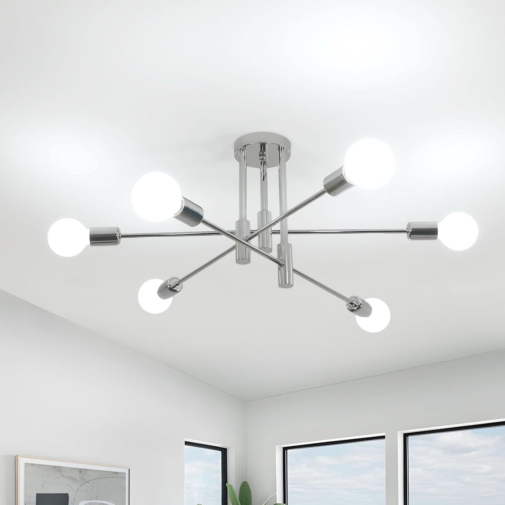 Ceiling Light - Chrome Metal Frame