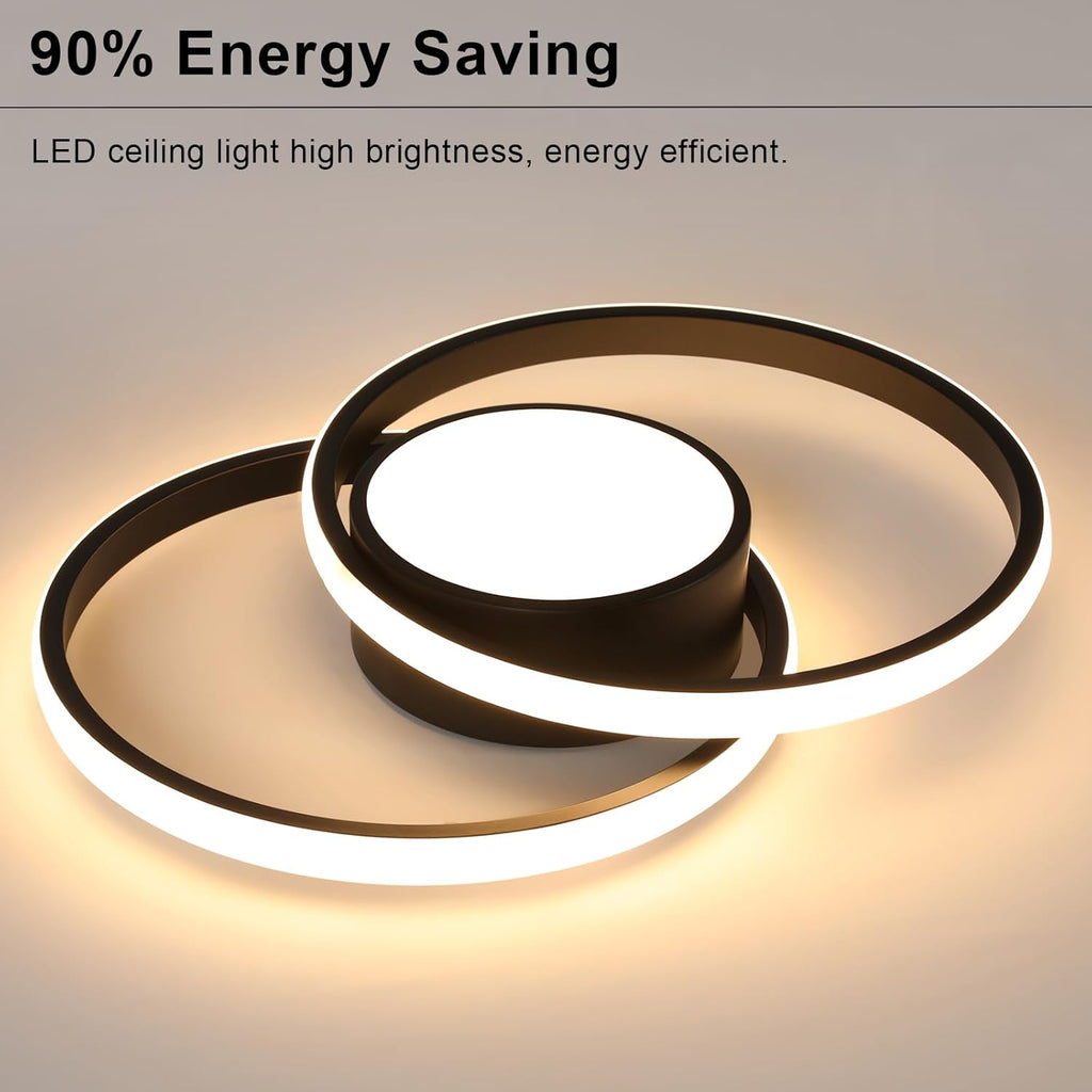 Ceiling Light - Black Metal Frame, Tunable and Dimmable