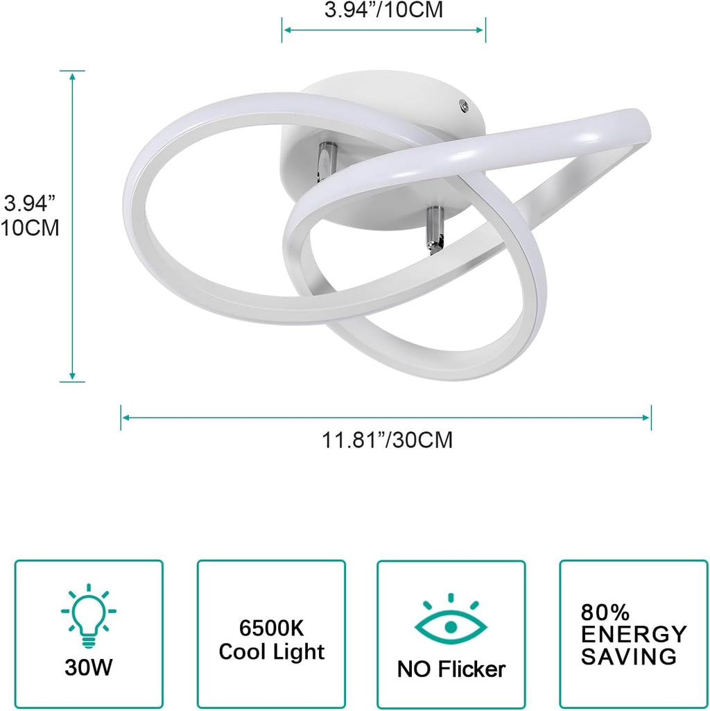 Ceiling Light - White Aluminium Frame, White Light