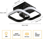Ceiling Light - Black Aluminium Frame, Warm Light