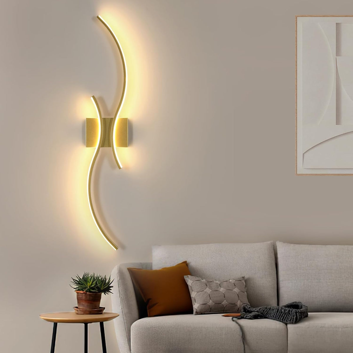 Wall Light - White Aluminium Frame, Warm Light