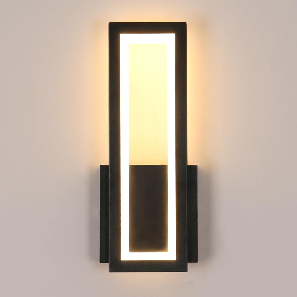 Lampada da Parete - Cornice in Acrilico Nero, Luce Calda