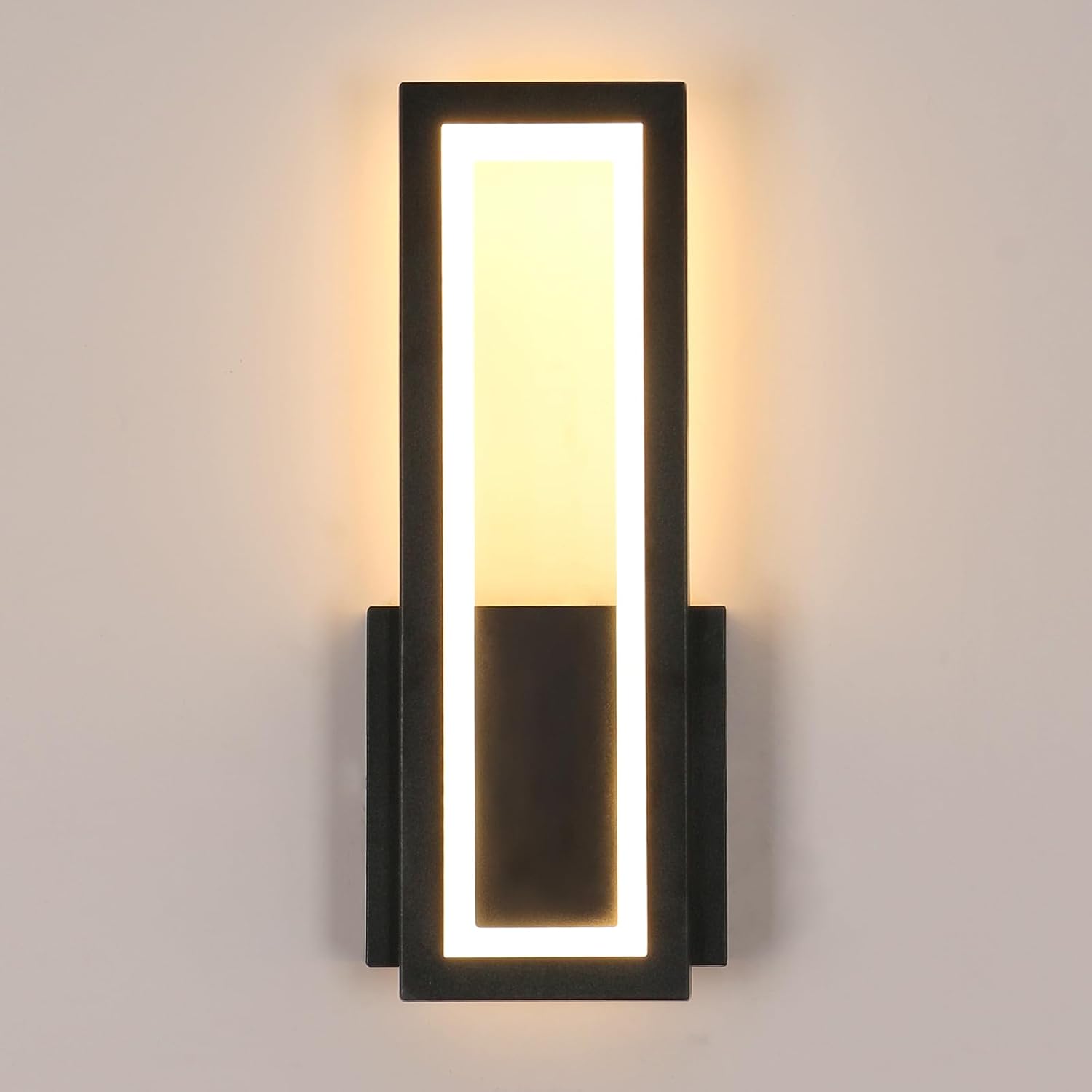 Lampada da Parete - Cornice in Acrilico Nero, Luce Calda