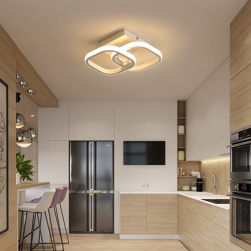 Ceiling Light - White Aluminium Frame, Warm Light