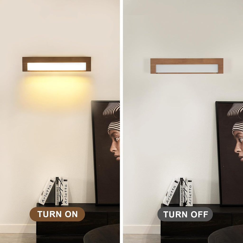 Wall Light - Wood Frame, Warm Light