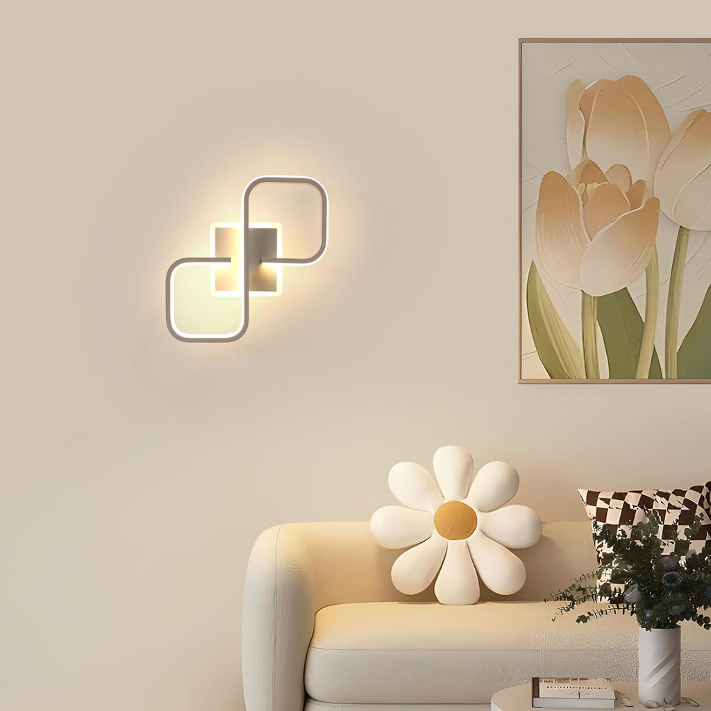 Ceiling Light - White Acrylic Frame, Warm Light