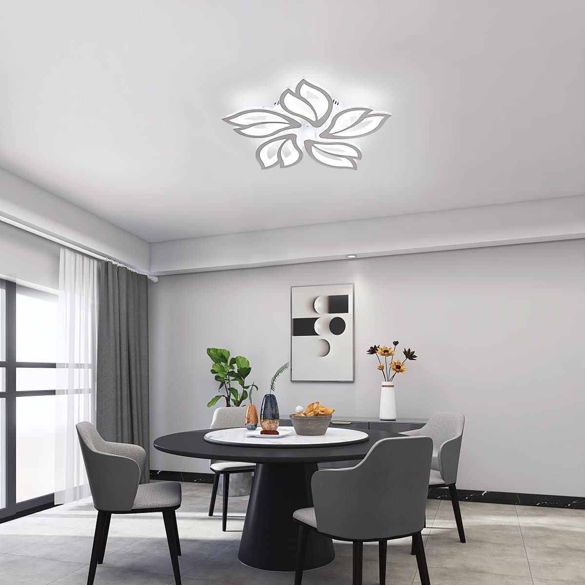 Ceiling Light - White Acrylic Frame, White Light