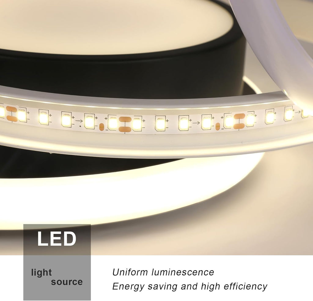 Ceiling Light - Black & White Aluminium Frame, Natural Light