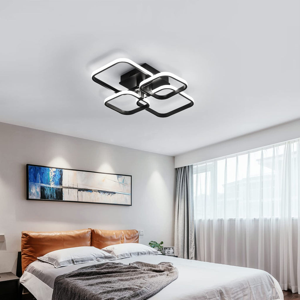 Ceiling Light - Black Aluminium Frame, White Light