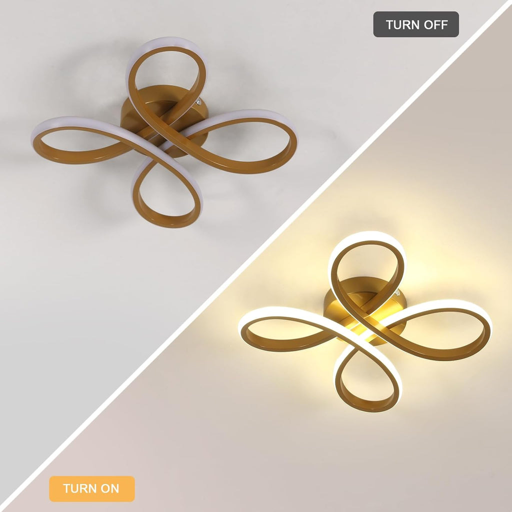 Deckenleuchte – Goldener Aluminiumrahmen, Naturlicht