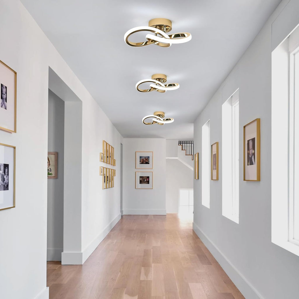 Ceiling Light - Gold Aluminium Frame, White Light