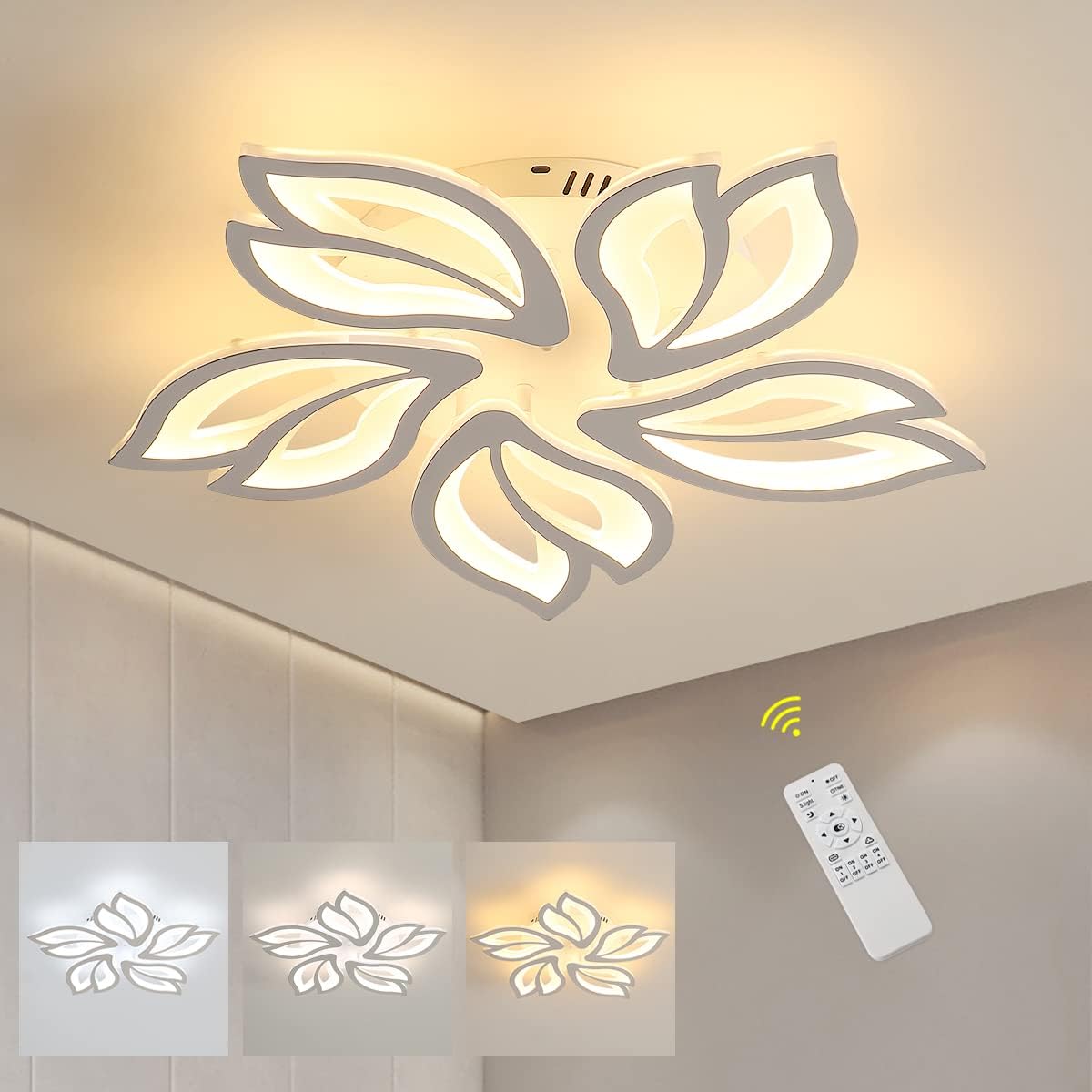 Ceiling Light - White Acrylic Frame, Tunable and Dimmable