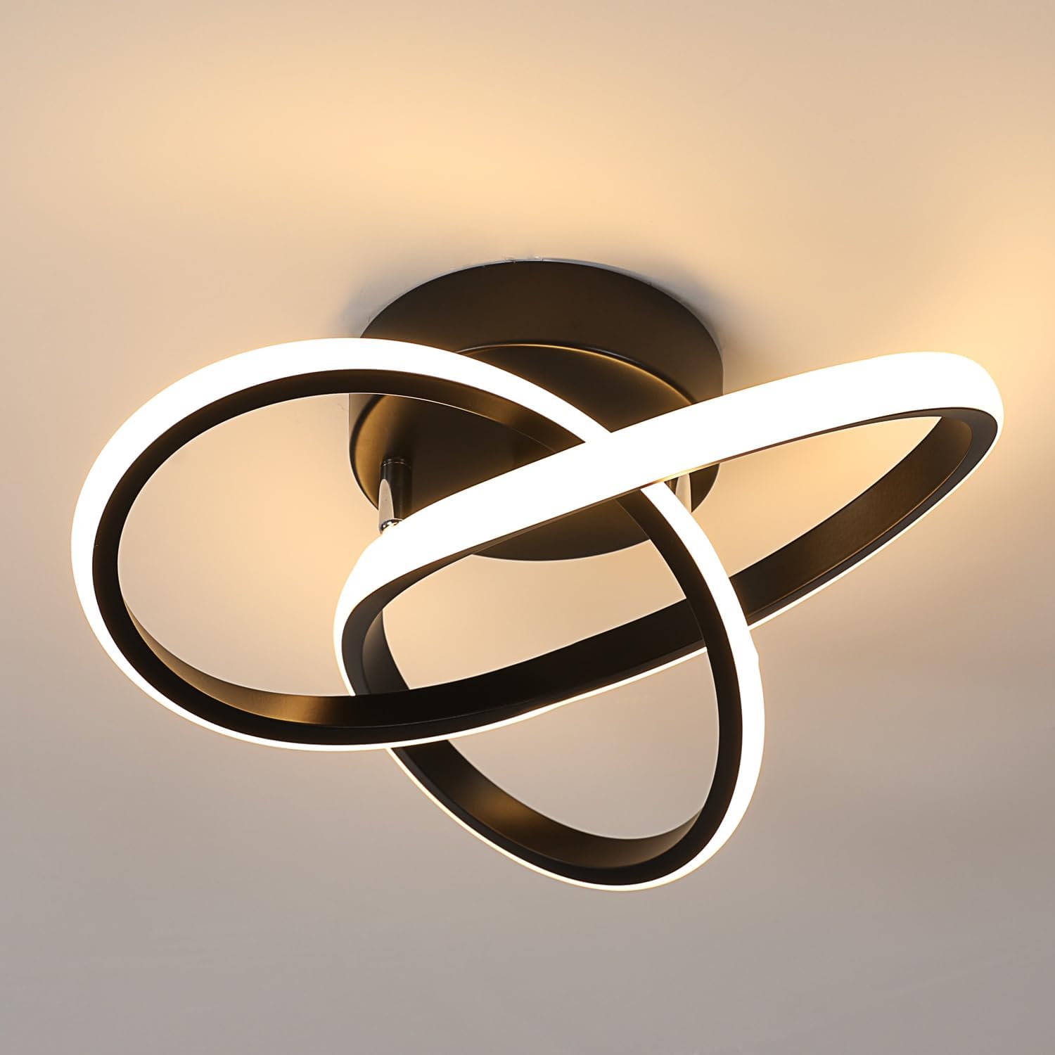 Ceiling Light - Black Aluminium Frame, Warm Light