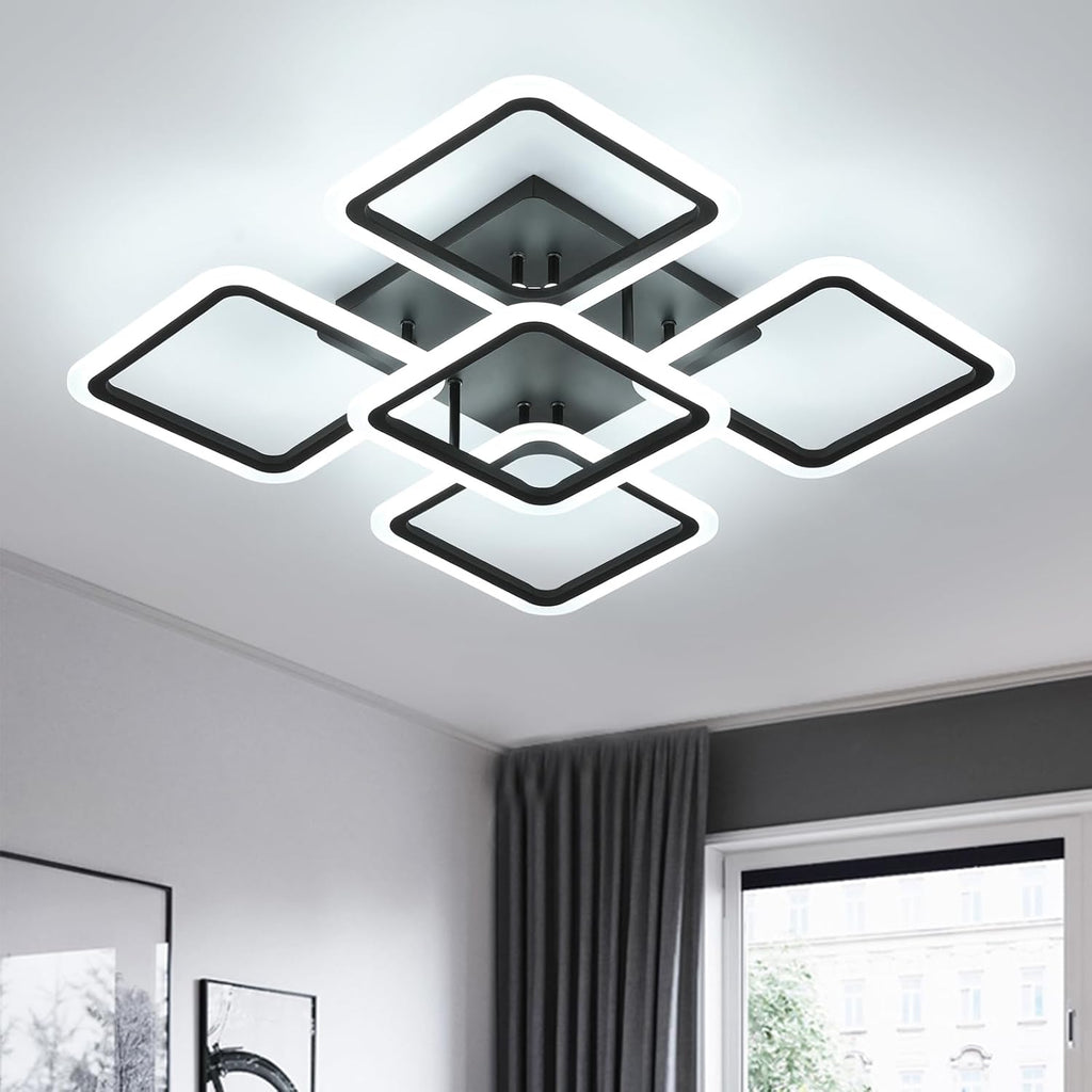 Ceiling Light - Black Acrylic Frame, White Light