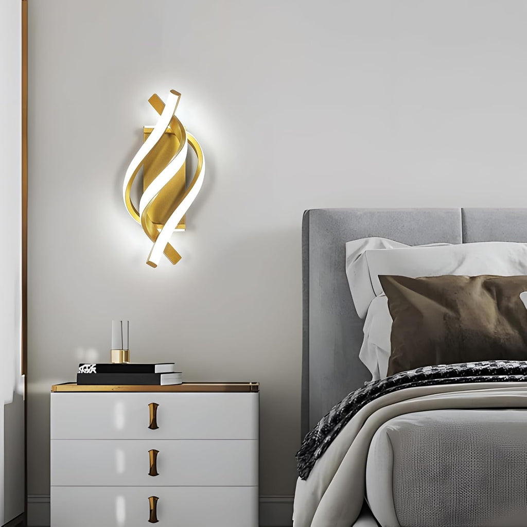 Wall Light - Gold Aluminium Frame, White Light