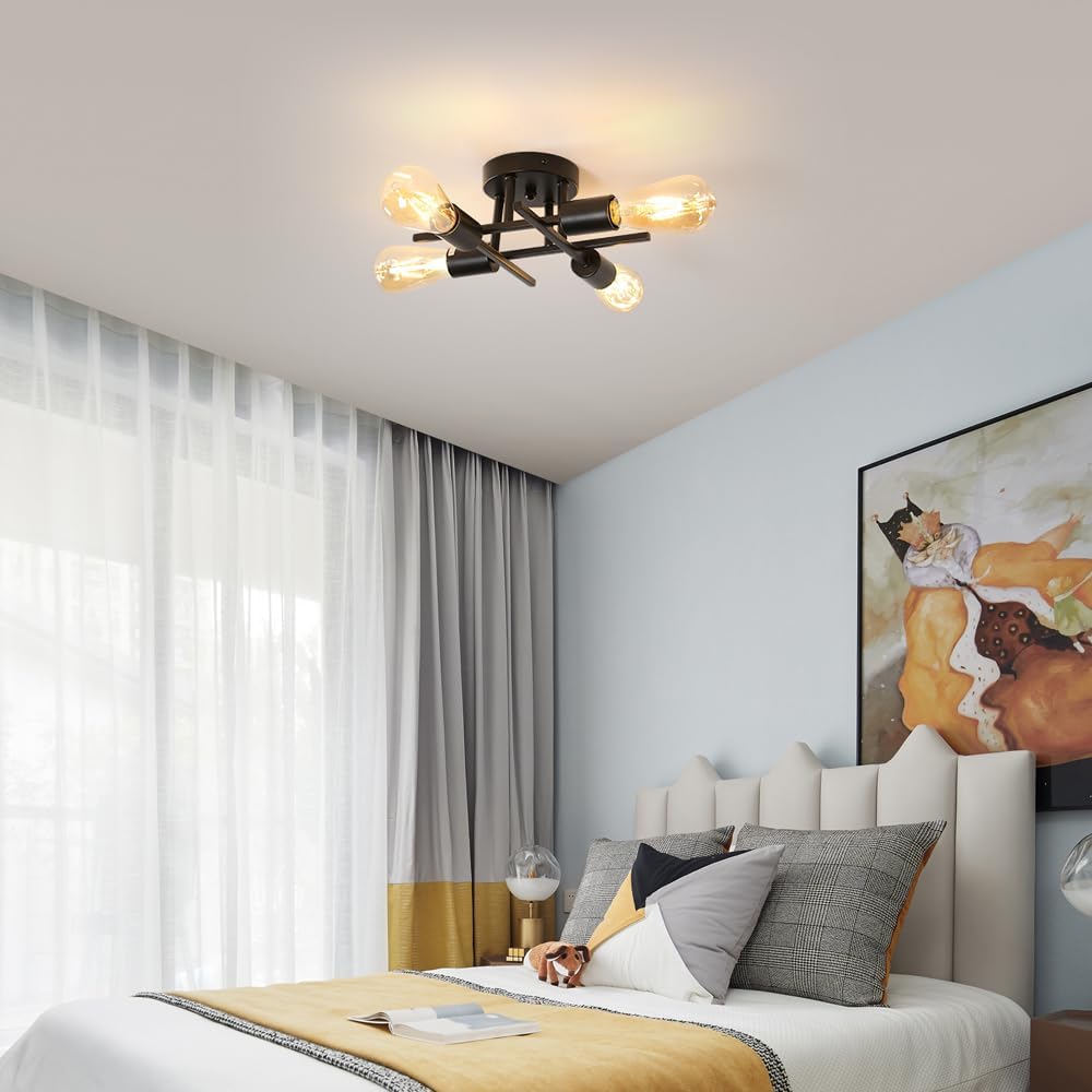Ceiling Light - Black Metal Frame