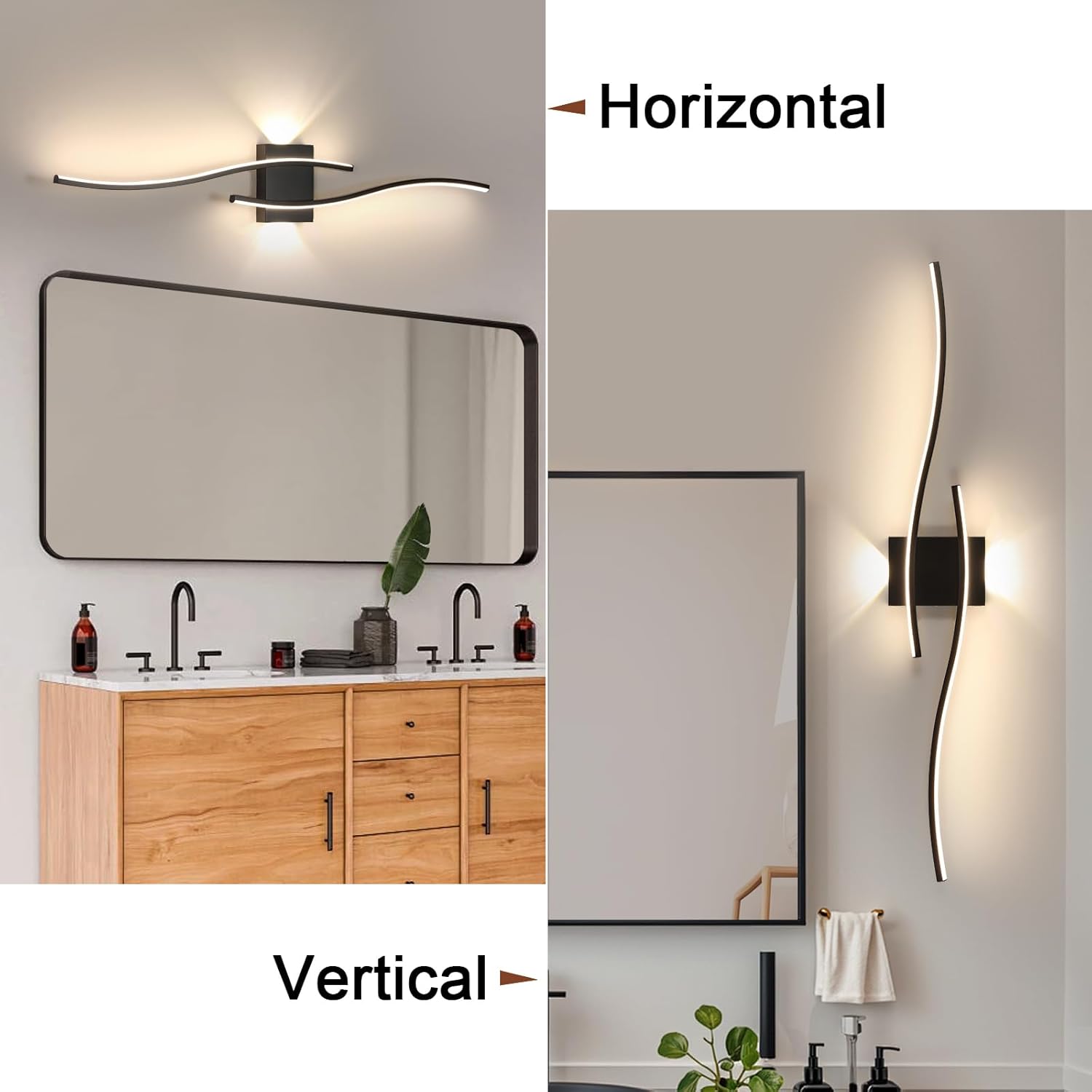 Wall Light - Black Aluminium Frame, Natural Light