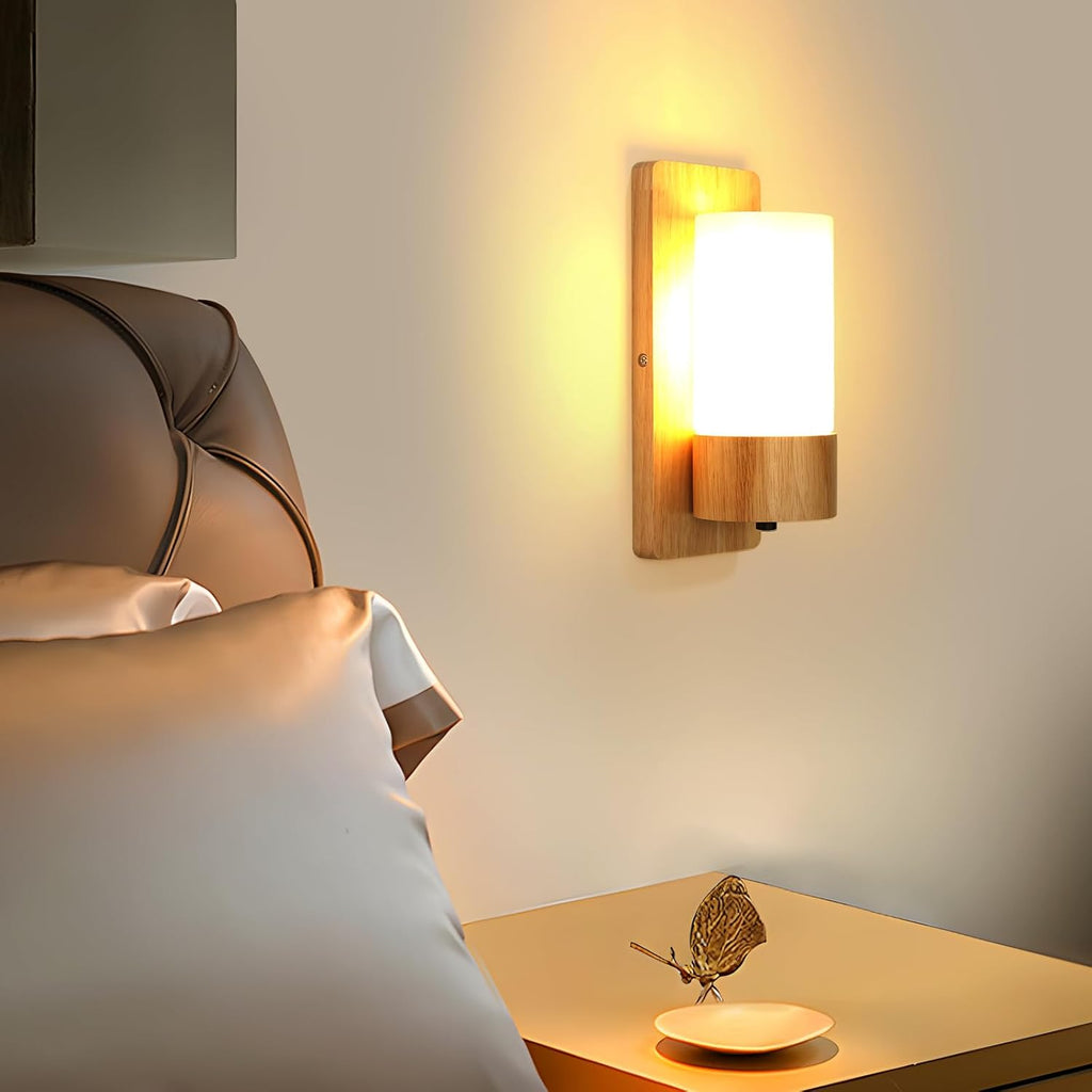 Wall Light - Wood Glass Frame